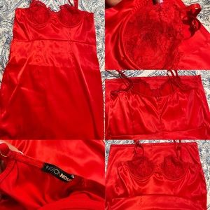Beautiful red sexy fashion nova stretch fabric with embroidery in the bust area